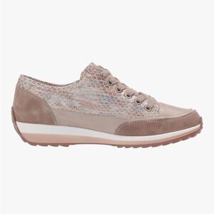 ARA Women's Hermione Fashion Sneakers Leather w/ Snakeskin Pattern SZ: 5.5